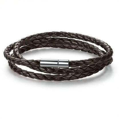 a black leather bracelet